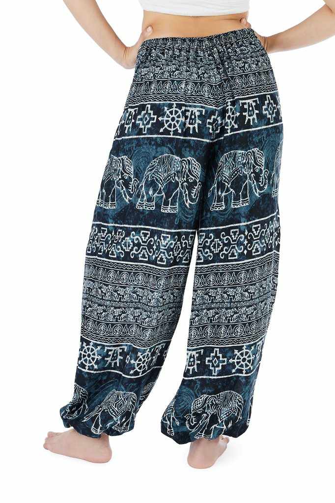 Women black Hippie Trousers - Lannaclothesdesign Shop