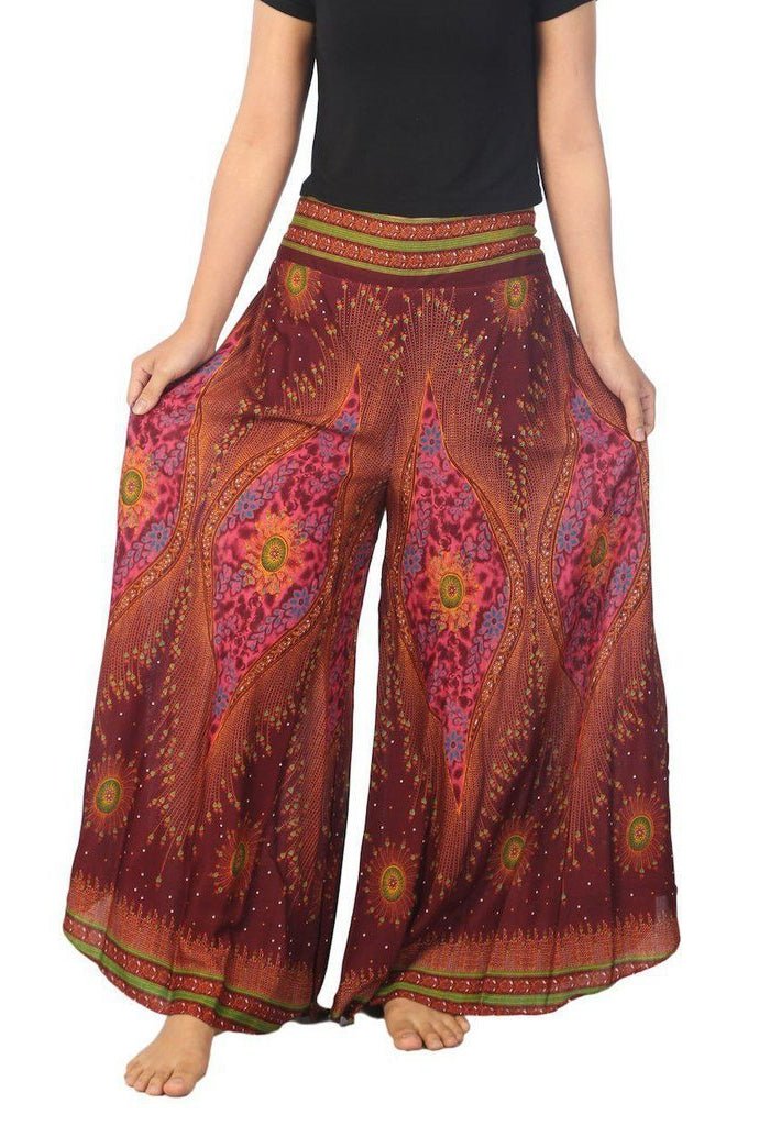 Womens Lounge Palazzo Pants Flower Eye