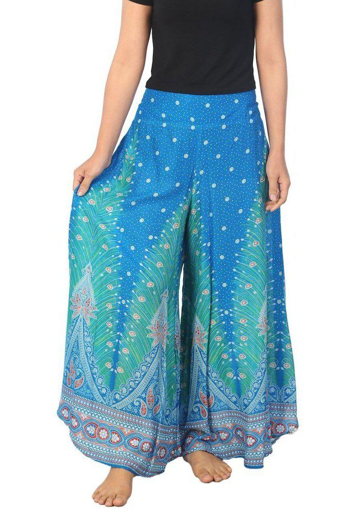 Womens Peacock Design Palazzo Pants