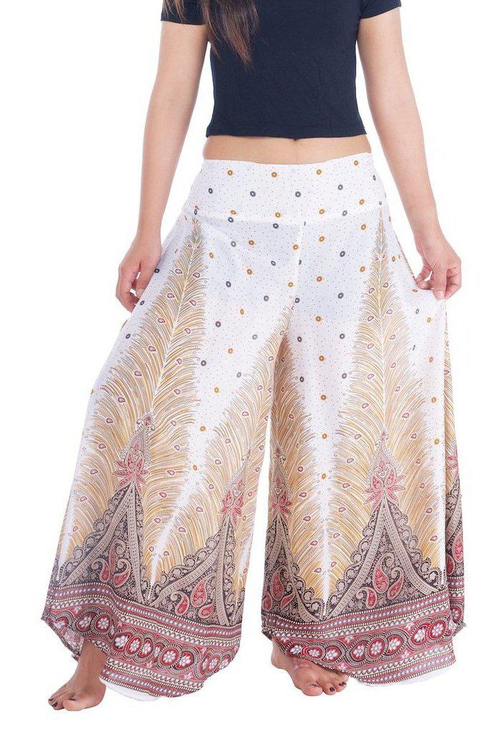 Womens Peacock Design Palazzo Pants