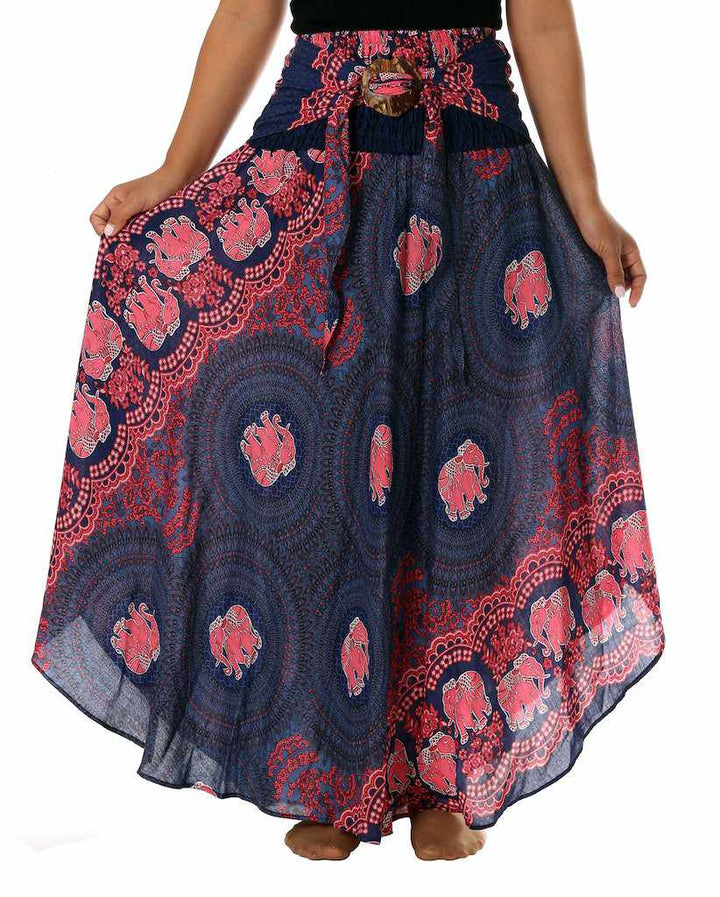 WOMEN DARK BLUE MAXI SKIRT - Lannaclothesdesign Shop