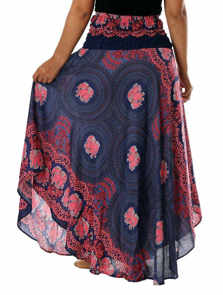 WOMEN DARK BLUE MAXI SKIRT - Lannaclothesdesign Shop