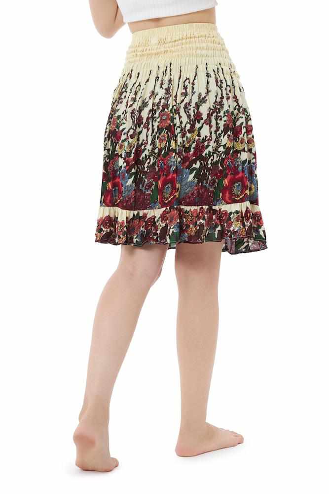 DARK BLUE FLOWER BOHO SKIRT - Lannaclothesdesign Shop