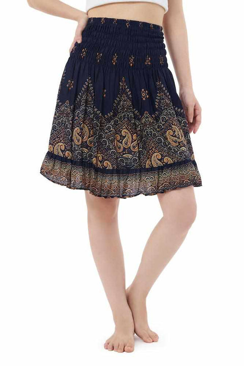 High Waisted Short Boho Skirt