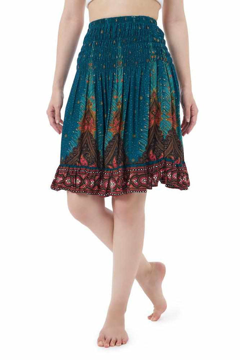 SHORT PEACOCK BOHO SKIRT