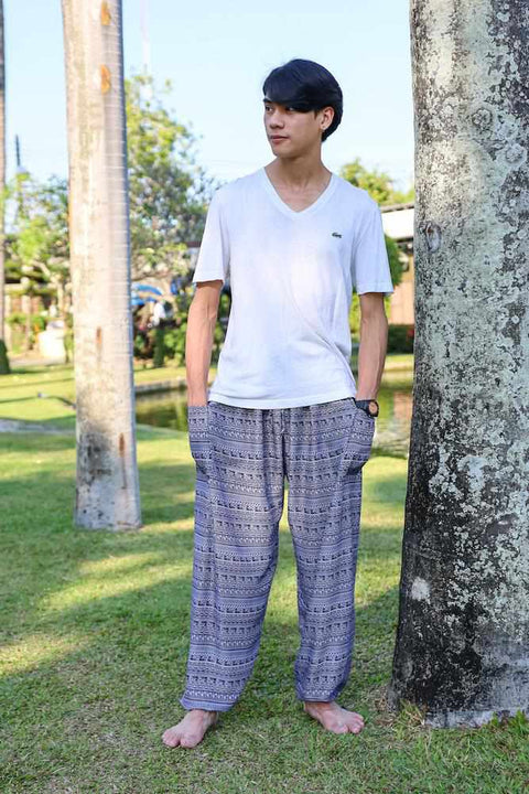 MEN BOHO RAYON PANTS-Men Pants-Lannaclothesdesign Shop-Lannaclothesdesign Shop