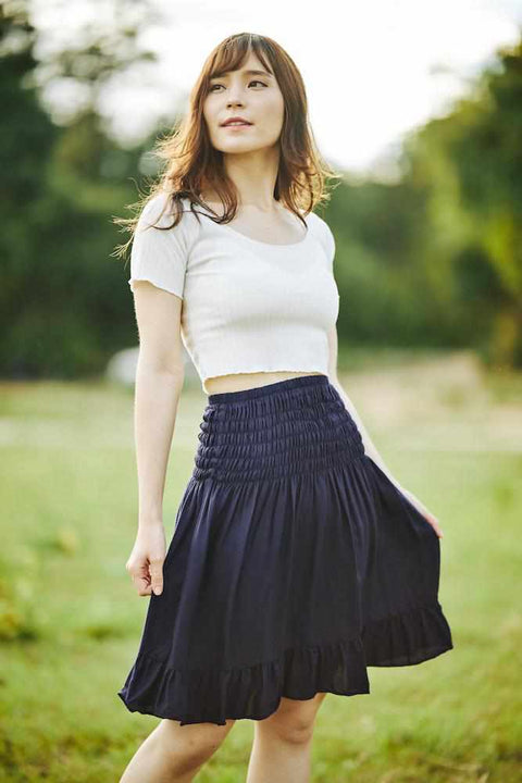 PLAIN HIGH WAISTED SKIRT