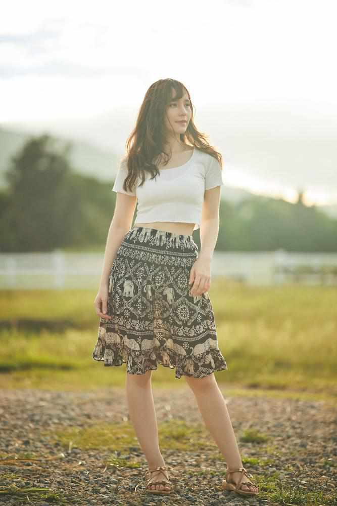 ELEPHANT PRINT SHORT BOHO SKIRT - Lannaclothesdesign Shop