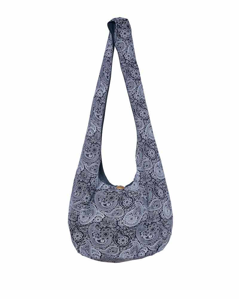 Black and Grey Sling Handbag - Lannaclothesdesign Shop
