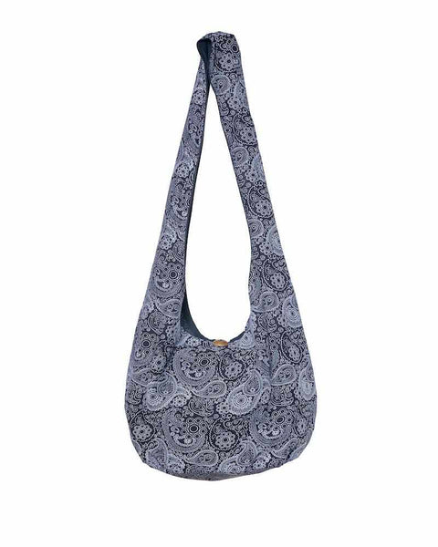 Black and Grey Sling Handbag-Bags-Lannaclothesdesign Shop-Lannaclothesdesign Shop