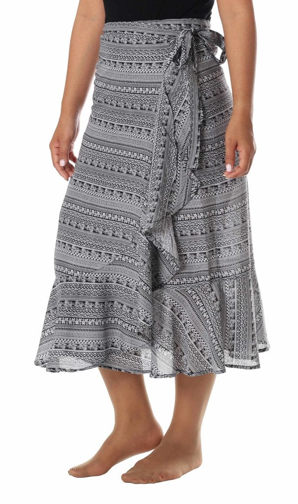 BLACK BOHEMIAN MIDI SKIRT - Lannaclothesdesign Shop