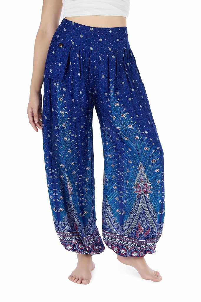 Blue Harem hippie Trousers - Lannaclothesdesign Shop