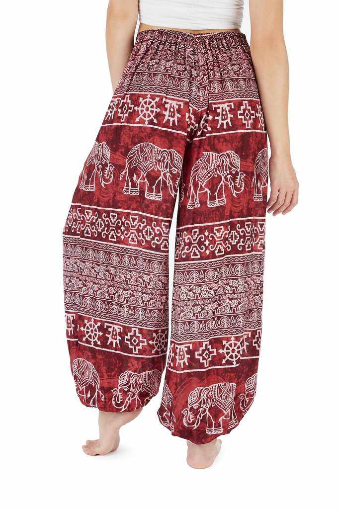 Burgundy Harem pants - Lannaclothesdesign Shop