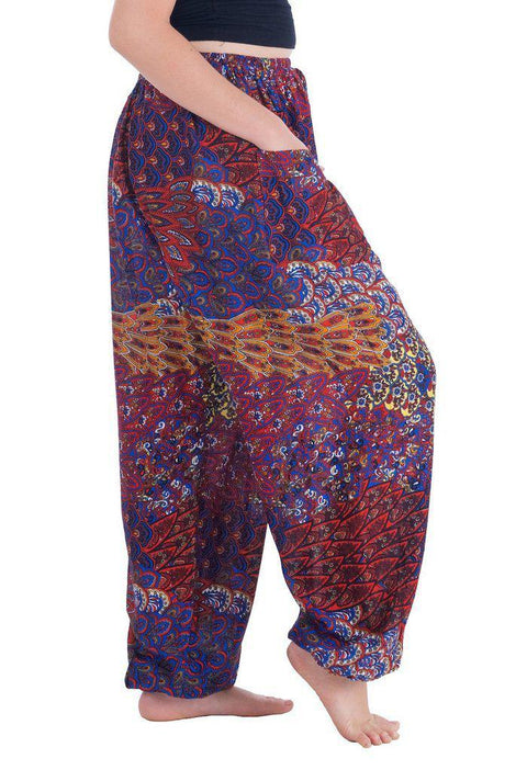 Colorful Harem Pants with Drawstring-Drawstring-Lannaclothesdesign Shop-Lannaclothesdesign Shop