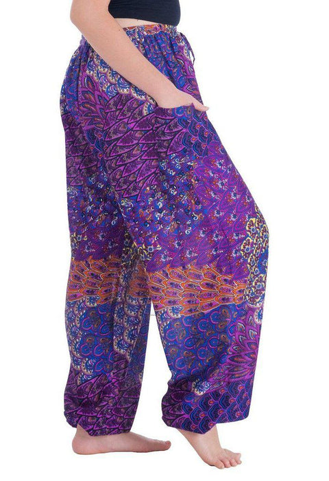 Colorful Harem Pants with Drawstring-Drawstring-Lannaclothesdesign Shop-Lannaclothesdesign Shop