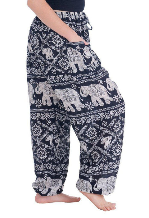 Elephant Harem Pants-Drawstring-Lannaclothesdesign Shop-Lannaclothesdesign Shop