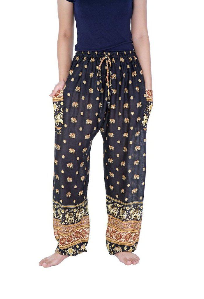 Small Gold Elephant Drawstring Pants - Lannaclothesdesign Shop