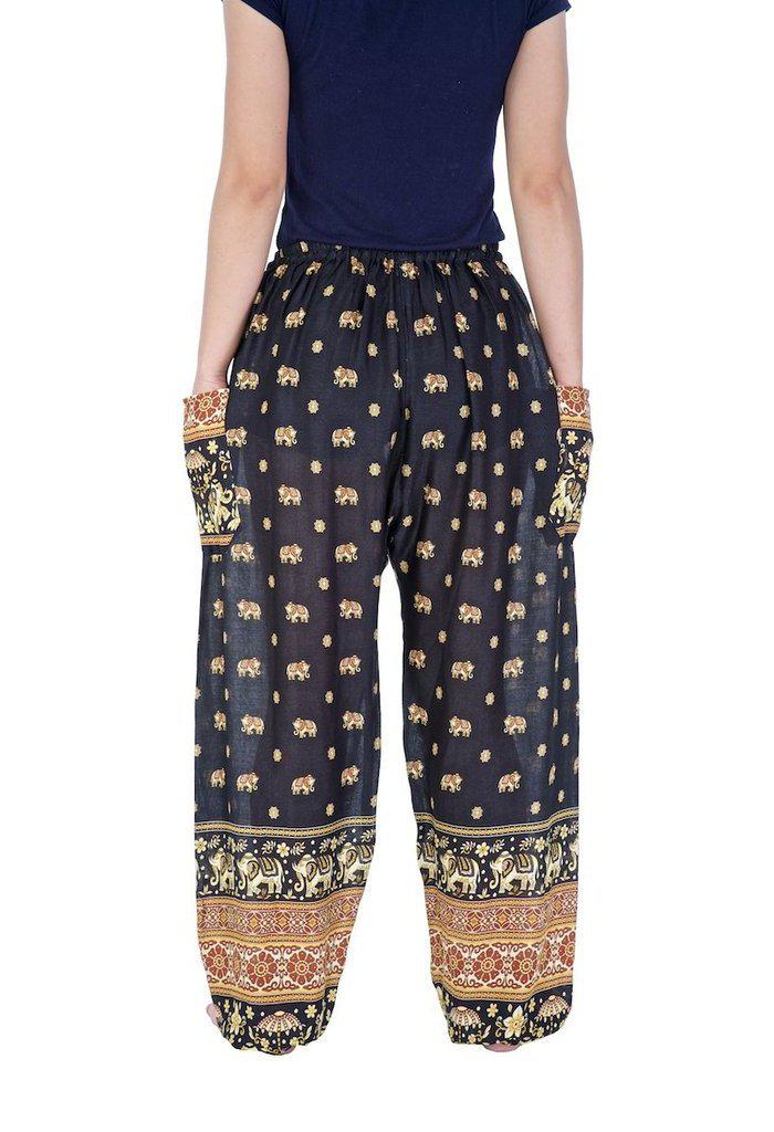 Small Gold Elephant Drawstring Pants - Lannaclothesdesign Shop