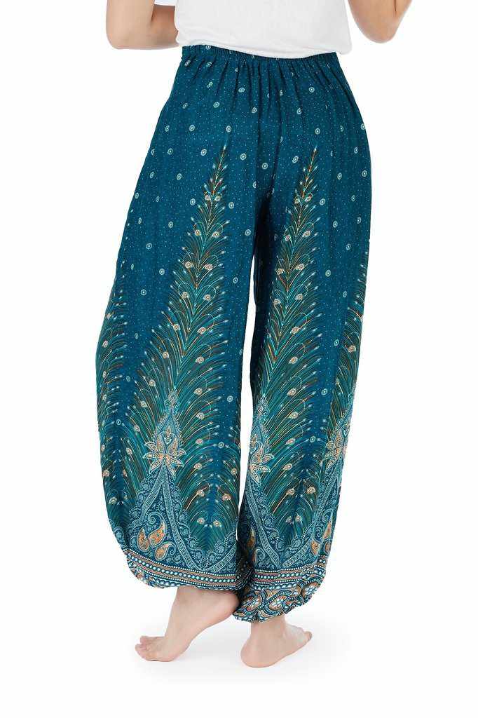 Girls Bohemian Pants - Teal - Lannaclothesdesign Shop