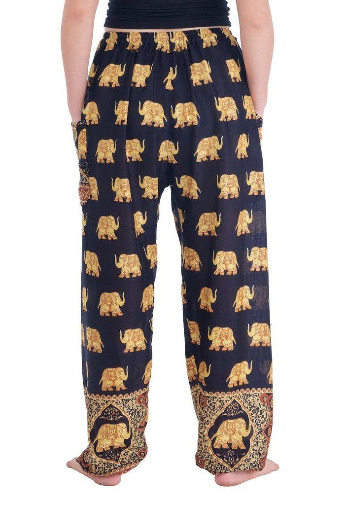 Gold Elephant Drawstring Pants - Lannaclothesdesign Shop