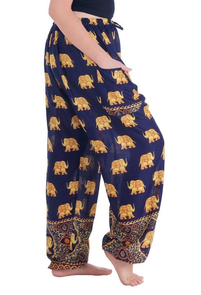 Gold Elephant Drawstring Pants - Lannaclothesdesign Shop