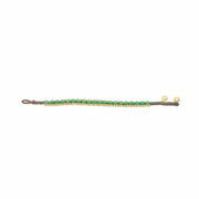 Green Aventurine Beads and Brass Bells Boho Bracelet-Bracelet-Lannaclothesdesign Shop-Lannaclothesdesign Shop