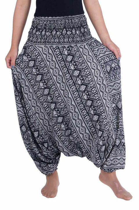 Gypsy Harem Pants-Harem Jumpsuit-Lannaclothesdesign Shop-Small-Medium-Grey-Lannaclothesdesign Shop