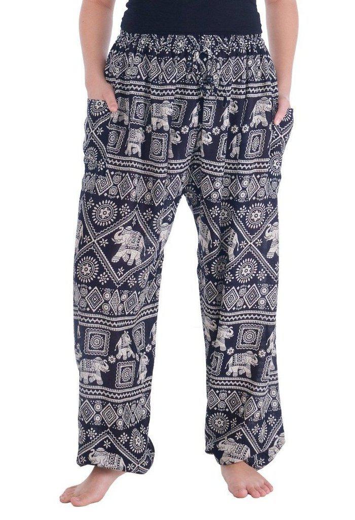 Harem Pants with Elephant Print - Lannaclothesdesign Shop