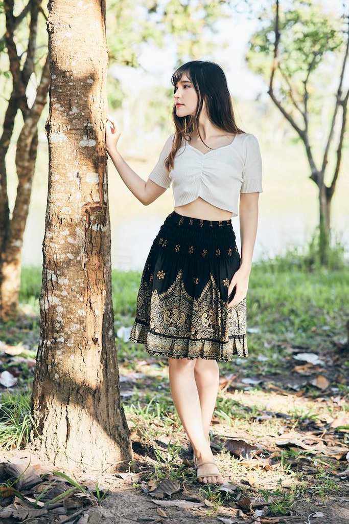 High Waisted Short Boho Skirt - Lannaclothesdesign Shop