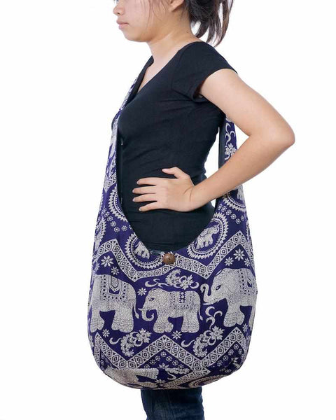 Hippie Sling Crossbody Bag Dark Blue-Bags-Lannaclothesdesign Shop-Lannaclothesdesign Shop