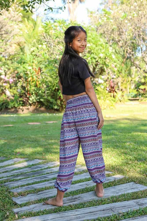 KIDS HAREM PANTS Teal Boho-Kids Boho Pants-Lannaclothesdesign Shop-Lannaclothesdesign Shop