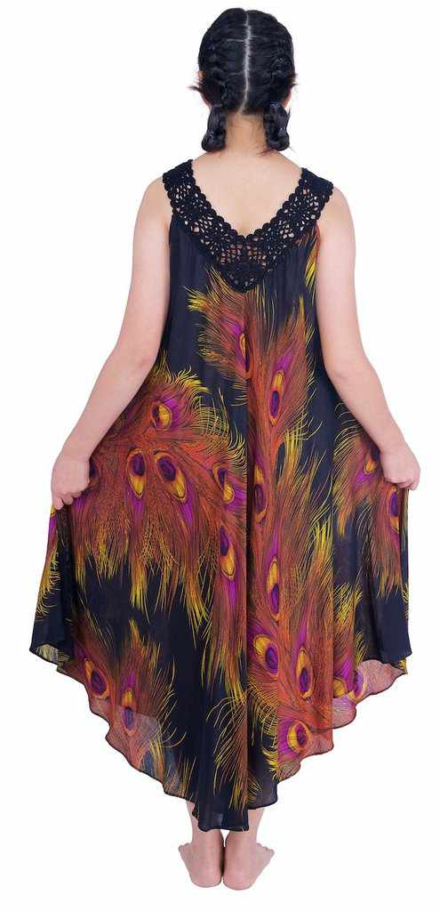 Long Sleeveless Dress Casual Fit V - Neck Crochet Lace - Lannaclothesdesign Shop