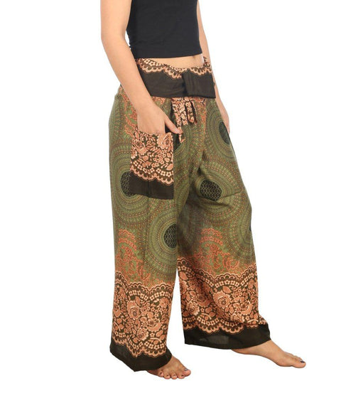 Mandala Fisherman Yoga Pants-Fisherman-Lannaclothesdesign Shop-Lannaclothesdesign Shop