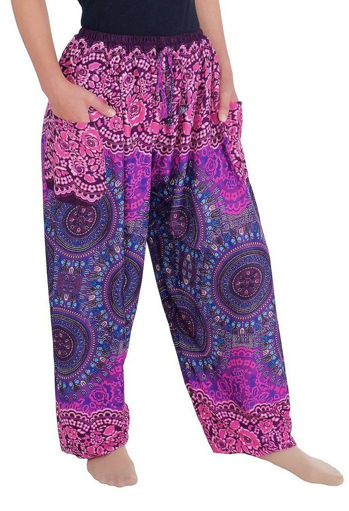 Mandala Harem Pants with Drawstring - Lannaclothesdesign Shop