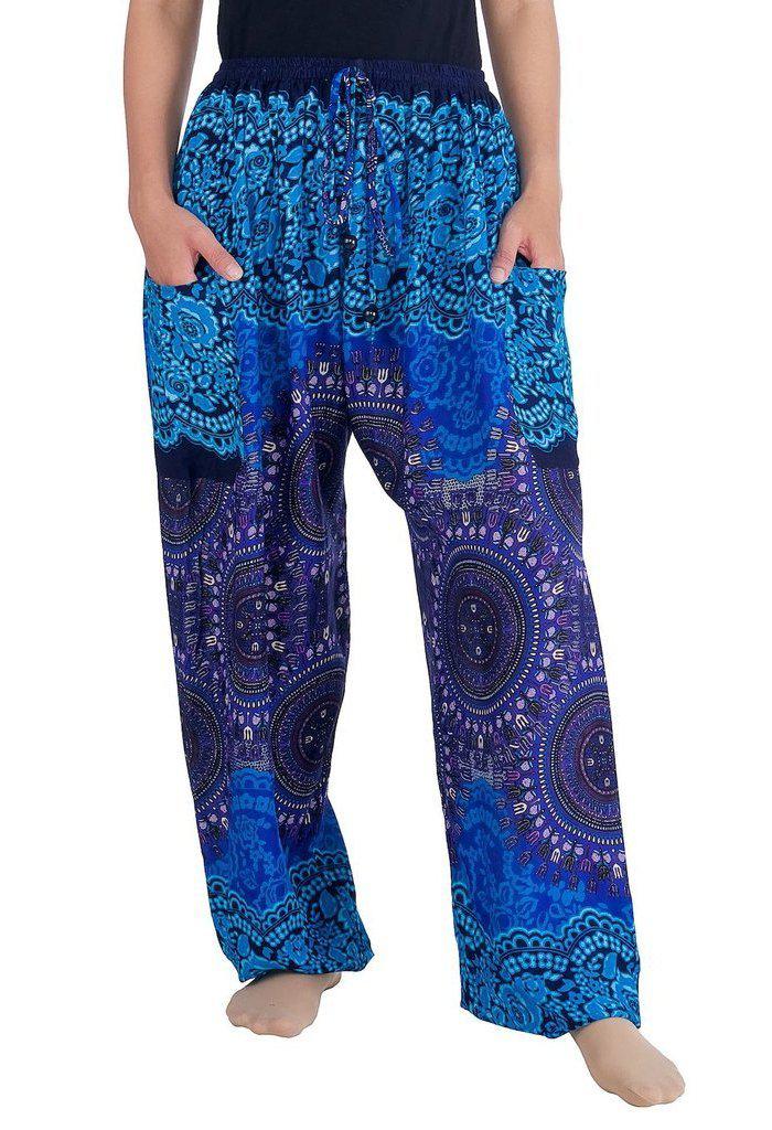 Mandala Harem Pants with Drawstring - Lannaclothesdesign Shop