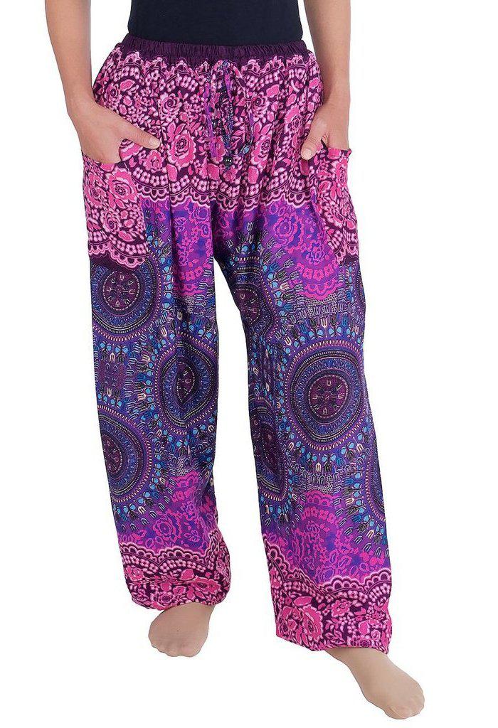Mandala Harem Pants with Drawstring - Lannaclothesdesign Shop
