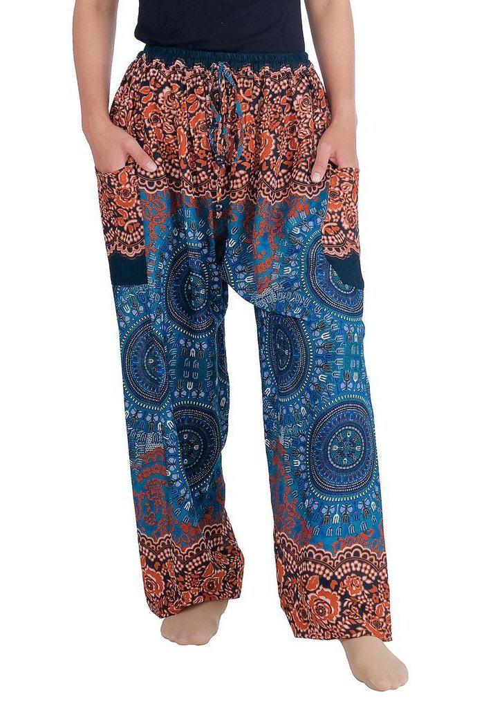 Mandala Harem Pants with Drawstring - Lannaclothesdesign Shop