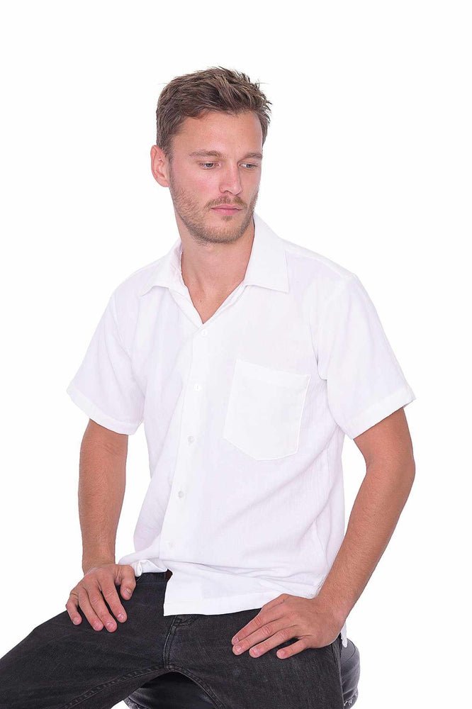 Men's White Cotton Shirt - Lannaclothesdesign Shop