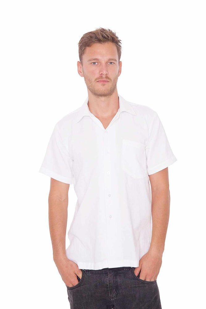 Men's White Cotton Shirt - Lannaclothesdesign Shop