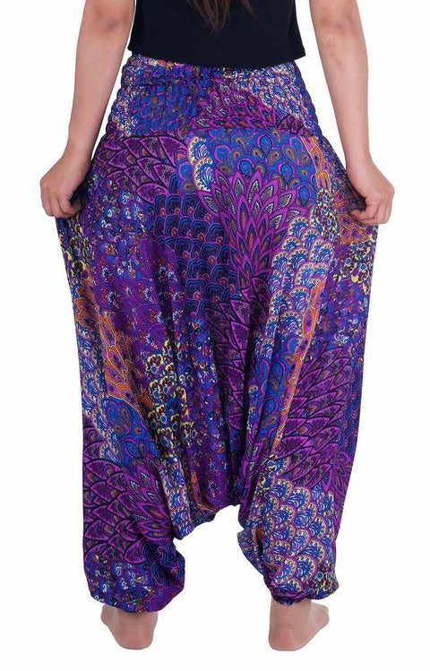 Peacock Harem Pants-Harem Jumpsuit-Lannaclothesdesign Shop-Lannaclothesdesign Shop