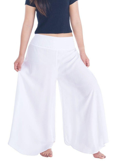 Plain Colors Wide Leg Palazzo Pants-Palazzo-Lannaclothesdesign Shop-Small-White-Length 37"-Lannaclothesdesign Shop