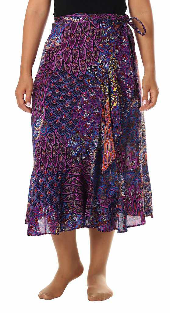 PURPLE WOMEN WRAP SKIRT - Lannaclothesdesign Shop