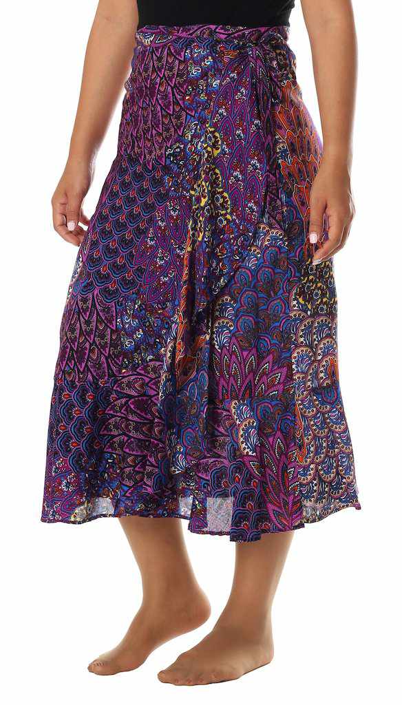 PURPLE WOMEN WRAP SKIRT - Lannaclothesdesign Shop