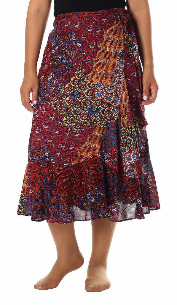 RED BOHO WRAP SKIRT - Lannaclothesdesign Shop