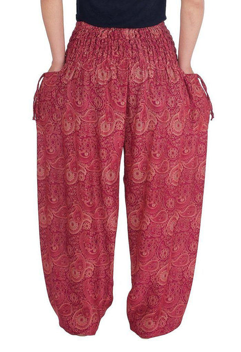 Sea Horse Harem Trousers-Smocked-Lannaclothesdesign Shop-Lannaclothesdesign Shop