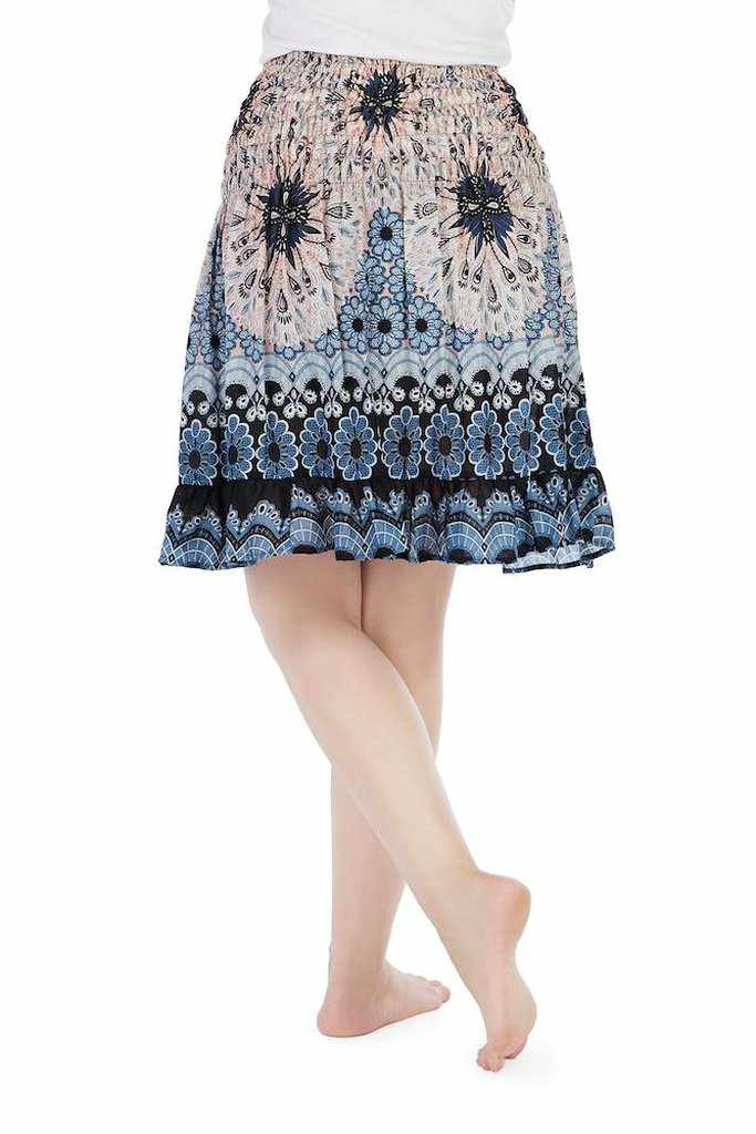 SHORT FLORAL MANDALA BOHO SKIRT - Lannaclothesdesign Shop