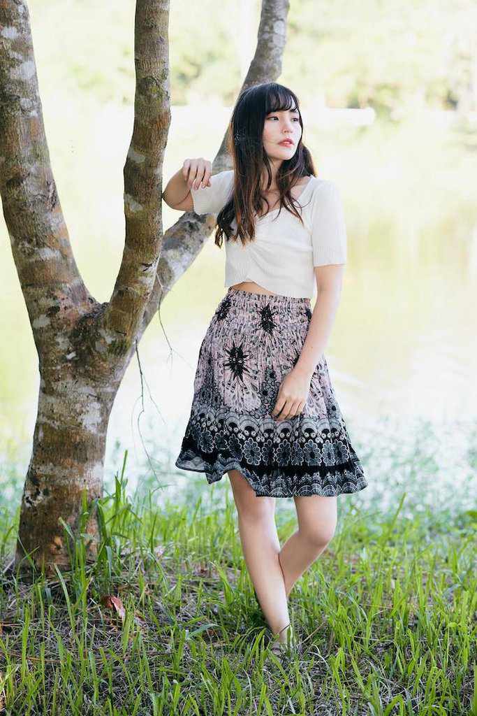 SHORT FLORAL MANDALA BOHO SKIRT - Lannaclothesdesign Shop