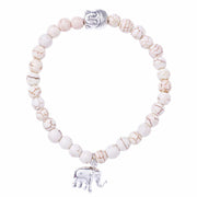 Stretchy Buddha and Elephant Bracelet-Bracelet-Lannaclothesdesign Shop-White-Lannaclothesdesign Shop