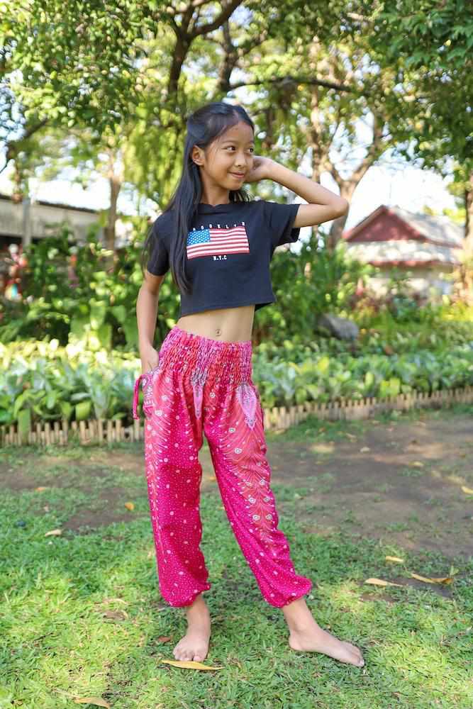 KIDS PEACOCK HAREM PANTS - Lannaclothesdesign Shop