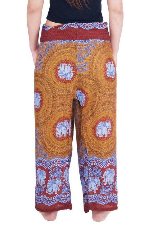 Thai Fisherman Pants Elephant Print-Fisherman-Lannaclothesdesign Shop-Lannaclothesdesign Shop